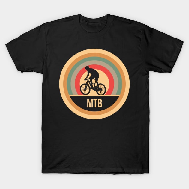 Retro Vintage MTB Gift For Mountain Bikers T-Shirt by OceanRadar